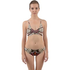 Pattern Round Abstract Geometric Wrap Around Bikini Set by Pakrebo