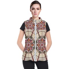 Pattern Round Abstract Geometric Women s Puffer Vest by Pakrebo