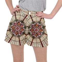 Pattern Round Abstract Geometric Stretch Ripstop Shorts