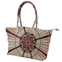 Pattern Round Abstract Geometric Canvas Shoulder Bag by Pakrebo