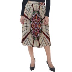 Pattern Round Abstract Geometric Classic Velour Midi Skirt 