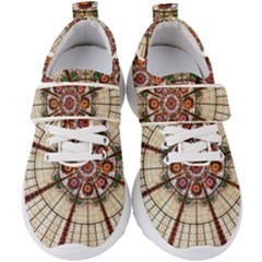 Pattern Round Abstract Geometric Kids  Velcro Strap Shoes