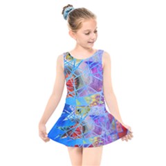 Wallpaper Stained Glass Kids  Skater Dress Swimsuit by Pakrebo