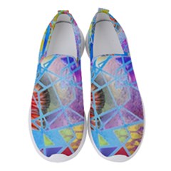 Wallpaper Stained Glass Women s Slip On Sneakers