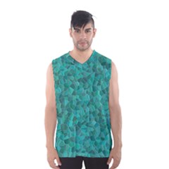 Turquoise Men s Basketball Tank Top by LalaChandra