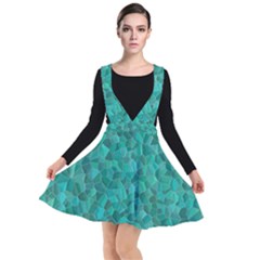 Turquoise Plunge Pinafore Dress by LalaChandra