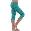 Turquoise Kids  Lightweight Velour Capri Leggings  View3