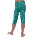 Turquoise Kids  Lightweight Velour Capri Leggings  View4