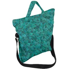 Turquoise Fold Over Handle Tote Bag