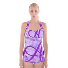 A Boyleg Halter Swimsuit 