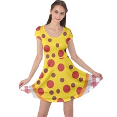 Pizza Table Pepperoni Sausage Cap Sleeve Dress by Pakrebo