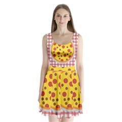 Pizza Table Pepperoni Sausage Split Back Mini Dress  by Pakrebo