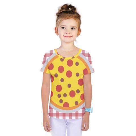 Pizza Table Pepperoni Sausage Kids  One Piece Tee by Pakrebo