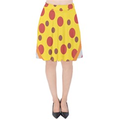 Pizza Table Pepperoni Sausage Velvet High Waist Skirt by Pakrebo