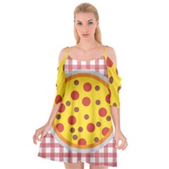 Pizza Table Pepperoni Sausage Cutout Spaghetti Strap Chiffon Dress by Pakrebo