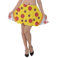 Pizza Table Pepperoni Sausage Velvet Skater Skirt by Pakrebo