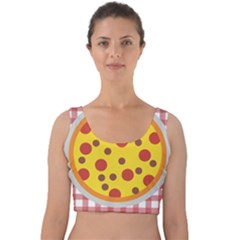 Pizza Table Pepperoni Sausage Velvet Crop Top by Pakrebo