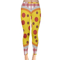 Pizza Table Pepperoni Sausage Inside Out Leggings by Pakrebo