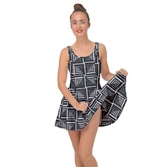 Pattern Op Art Black White Grey Inside Out Casual Dress by Pakrebo