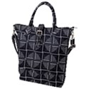 Pattern Op Art Black White Grey Buckle Top Tote Bag View1