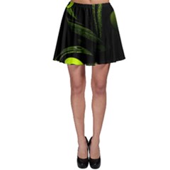 Fractal Fractals Green Ball Black Skater Skirt by Pakrebo