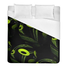 Fractal Fractals Green Ball Black Duvet Cover (full/ Double Size) by Pakrebo