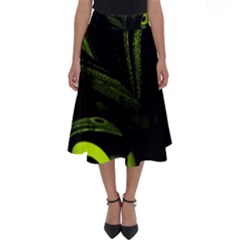 Fractal Fractals Green Ball Black Perfect Length Midi Skirt by Pakrebo