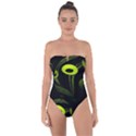 Fractal Fractals Green Ball Black Tie Back One Piece Swimsuit View1