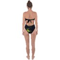 Fractal Fractals Green Ball Black Tie Back One Piece Swimsuit View2