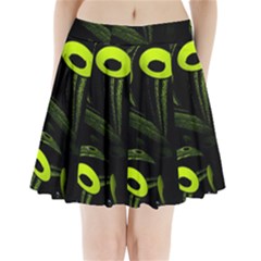 Fractal Fractals Green Ball Black Pleated Mini Skirt by Pakrebo