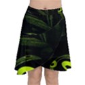 Fractal Fractals Green Ball Black Chiffon Wrap Front Skirt View1