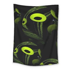 Fractal Fractals Green Ball Black Medium Tapestry