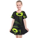 Fractal Fractals Green Ball Black Kids  Smock Dress View1