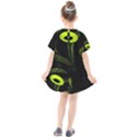 Fractal Fractals Green Ball Black Kids  Smock Dress View2