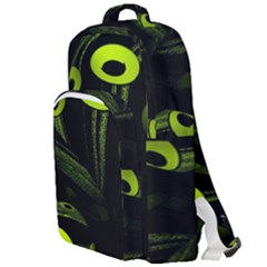 Fractal Fractals Green Ball Black Double Compartment Backpack by Pakrebo