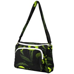 Fractal Fractals Green Ball Black Front Pocket Crossbody Bag by Pakrebo