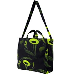 Fractal Fractals Green Ball Black Square Shoulder Tote Bag