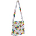 Celebrate Pattern Colorful Design Zipper Messenger Bag View1