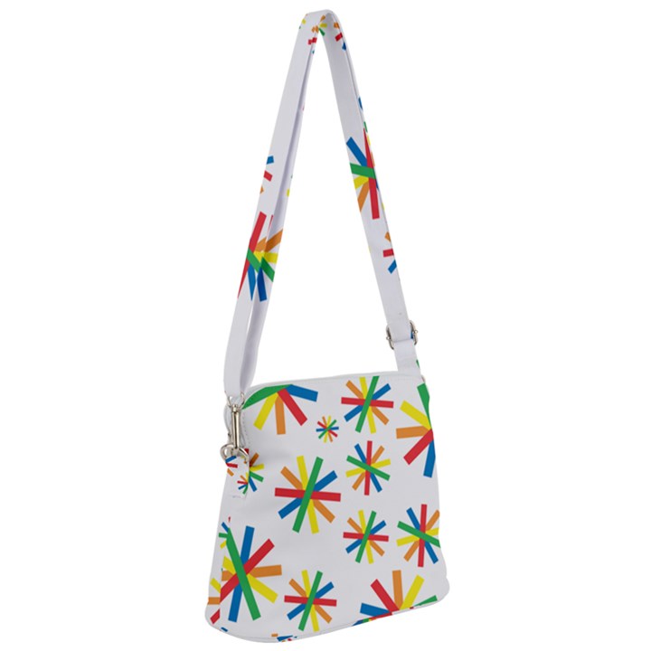 Celebrate Pattern Colorful Design Zipper Messenger Bag