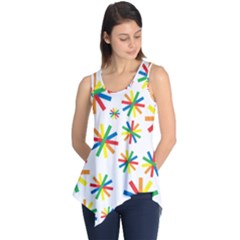 Celebrate Pattern Colorful Design Sleeveless Tunic by Pakrebo