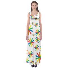 Celebrate Pattern Colorful Design Empire Waist Maxi Dress by Pakrebo