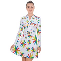 Celebrate Pattern Colorful Design Long Sleeve Panel Dress by Pakrebo