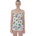 Celebrate Pattern Colorful Design Tie Front Two Piece Tankini View1