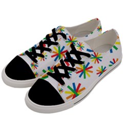 Celebrate Pattern Colorful Design Men s Low Top Canvas Sneakers by Pakrebo