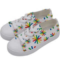 Celebrate Pattern Colorful Design Kids  Low Top Canvas Sneakers by Pakrebo