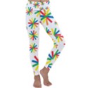 Celebrate Pattern Colorful Design Kids  Lightweight Velour Classic Yoga Leggings View1