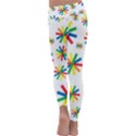 Celebrate Pattern Colorful Design Kids  Lightweight Velour Classic Yoga Leggings View4