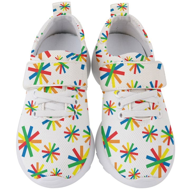 Celebrate Pattern Colorful Design Kids  Velcro Strap Shoes