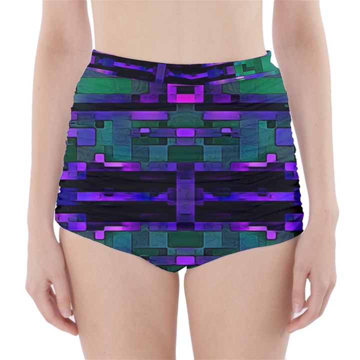 Abstract Pattern Desktop Wallpaper High-Waisted Bikini Bottoms