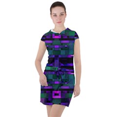 Abstract Pattern Desktop Wallpaper Drawstring Hooded Dress by Pakrebo